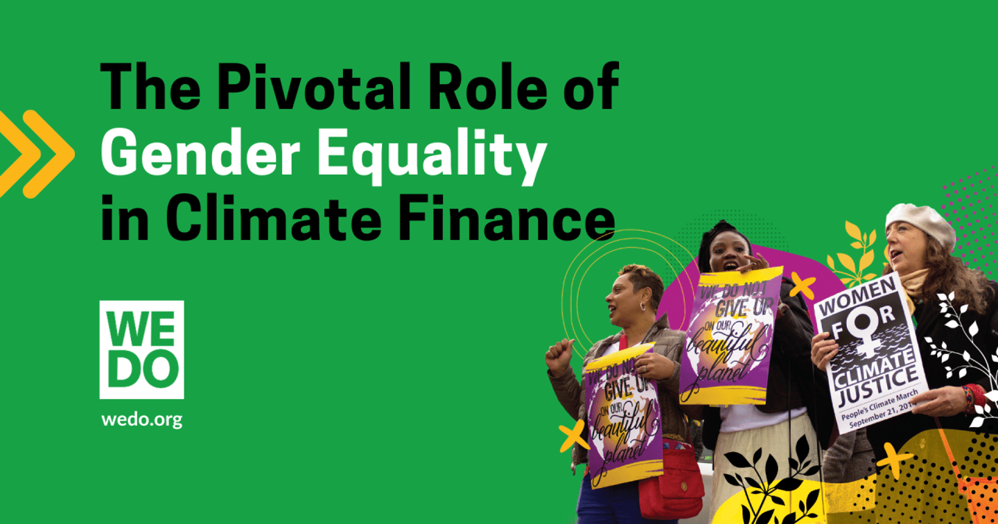 The Pivotal Role of Gender Equality in Climate Finance — WEDO