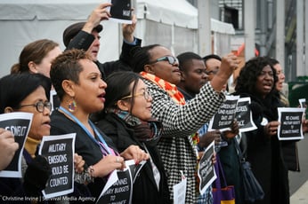 Rechannel military funds protest