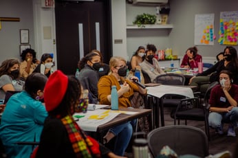 a group of women smiling