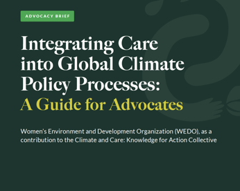 October 2026 Integrating Care into Global Climate Policy Processes