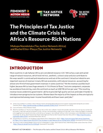 Cover Action Nexus Brief on Climate and Extractives in Africa Final Sept2023