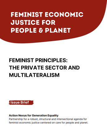 Feminist Economic Justice Feminist Principles The Private Sector and Multilateralism Cover