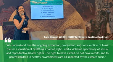 Tara speaking at Bonn SRHR event